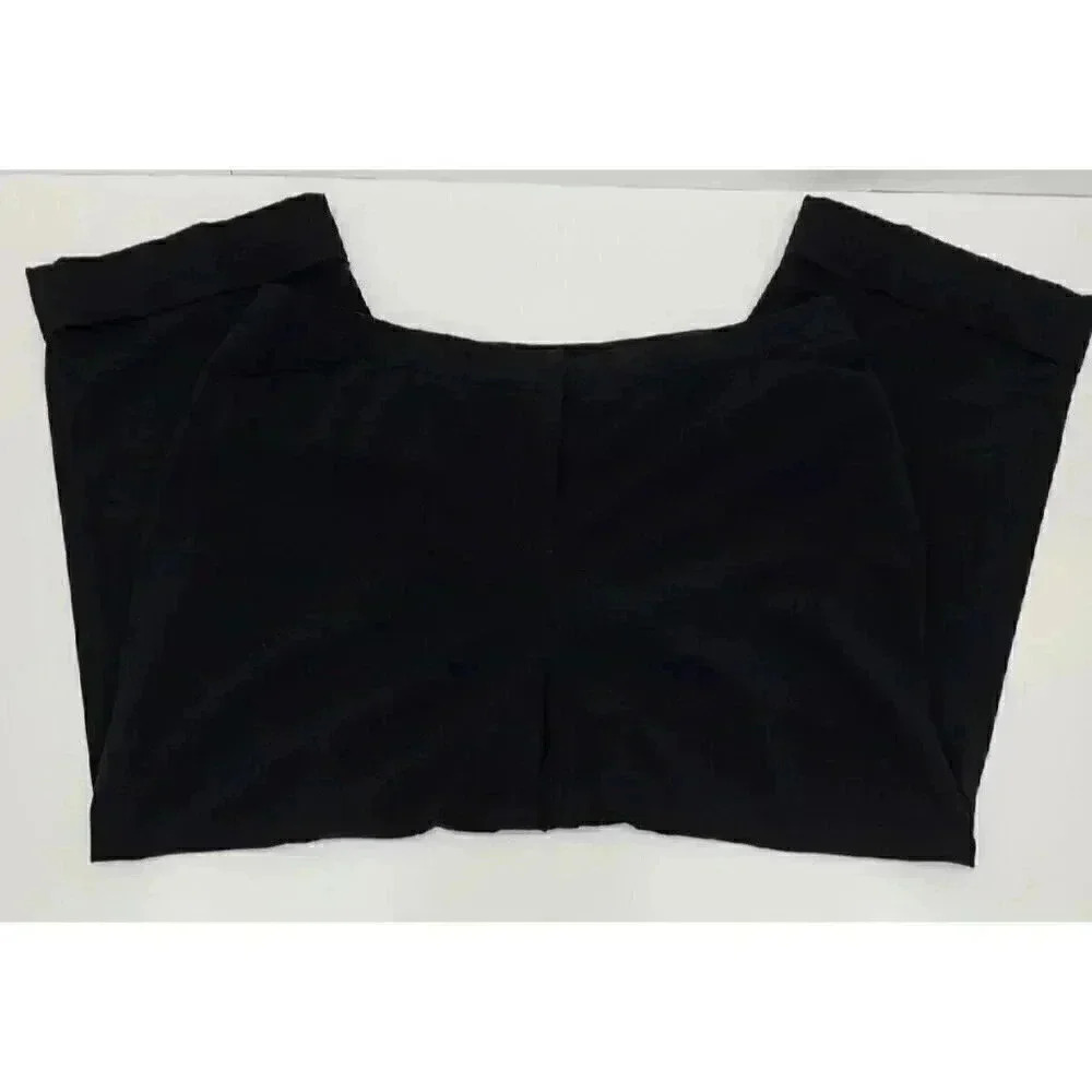 Chico's Black Ankle Pants Women's Size Large Cuffed Hem Wide Leg
